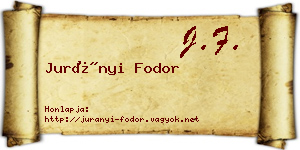 Jurányi Fodor névjegykártya